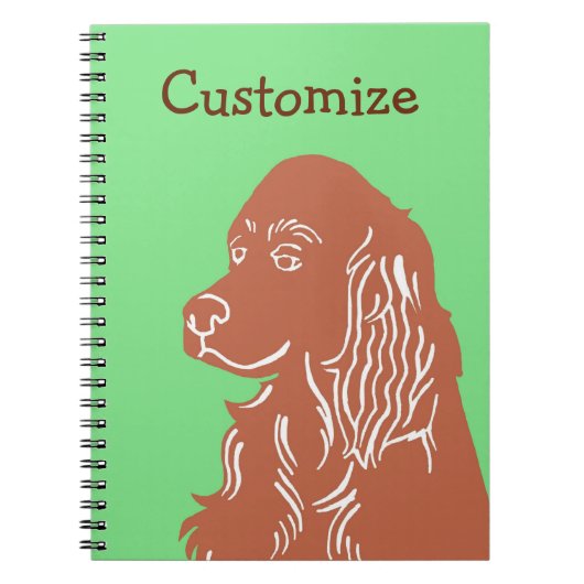 Irish Setter Green en Brown  notebook Notitieboek (Voorkant)
