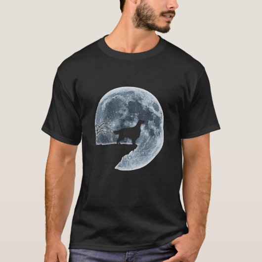 Irish Setter Halloween Costume Moon Silhouette T-shirt (Voorkant)