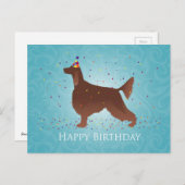 Irish Setter Happy Birthday Design Briefkaart (Voorkant / Achterkant)