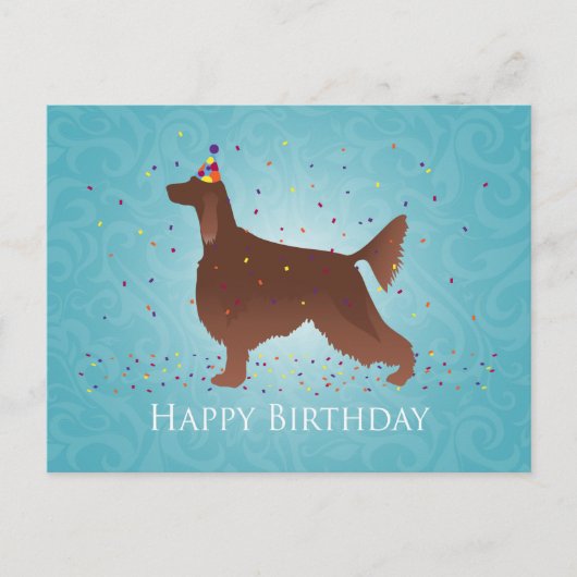 Irish Setter Happy Birthday Design Briefkaart (Voorkant)