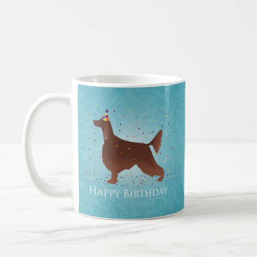 Irish Setter Happy Birthday Design Koffiemok (Links)