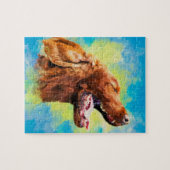 Irish Setter - happy dog Legpuzzel (Horizontaal)