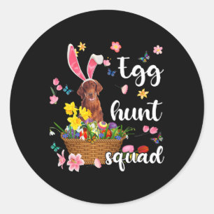 Irish Setter Happy Easter Day Paaskleurige eitjes Ronde Sticker