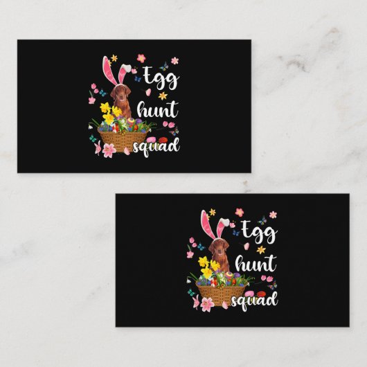 Irish Setter Happy Easter Day Paaskleurige eitjes Visitekaartje (Voorkant / Achterkant)