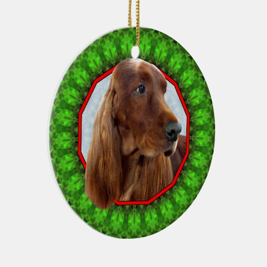 Irish Setter Happy Howliday Keramisch Ornament (Rechts)