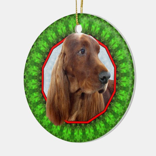 Irish Setter Happy Howliday Keramisch Ornament (Links)