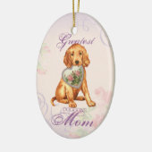 Irish Setter Heart mama Keramisch Ornament (Links)