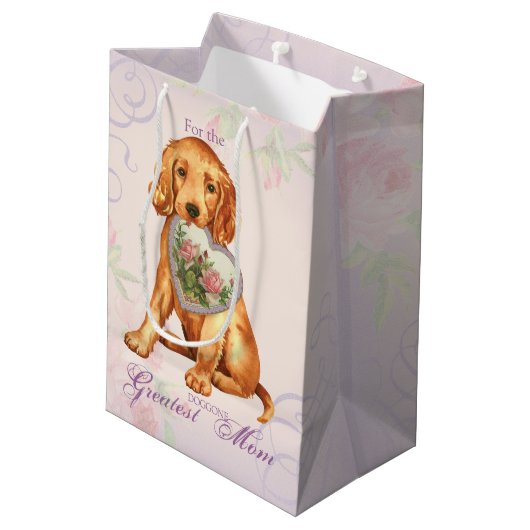 Irish Setter Heart mama Medium Cadeauzakje (Achterkant Gekanteld)