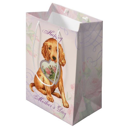 Irish Setter Heart mama Medium Cadeauzakje (Voorkant Gekanteld)