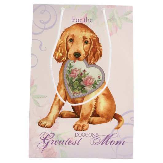 Irish Setter Heart mama Medium Cadeauzakje (Achterkant)
