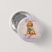 Irish Setter Heart mama Ronde Button 3,2 Cm (Voorkant /achterkant)