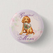 Irish Setter Heart mama Ronde Button 3,2 Cm (Voorkant)