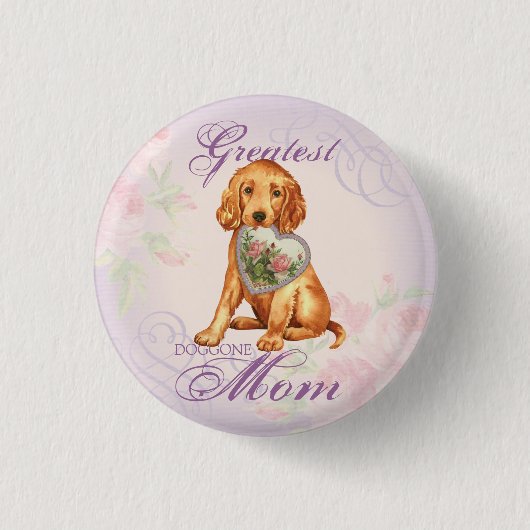 Irish Setter Heart mama Ronde Button 3,2 Cm (Voorkant)