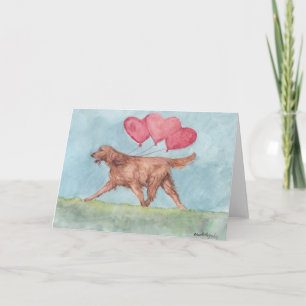 Irish Setter Hearts Dog Art Wenskaart Kaart