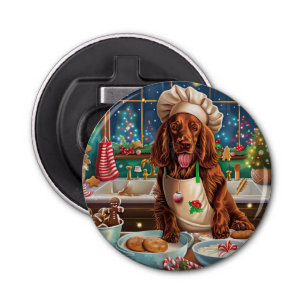 Irish Setter Holiday Baking: feestelijke kerstdage Button Flesopener