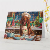 Irish Setter Holiday Baking: feestelijke kerstdage Kaart (Gele Bloem)