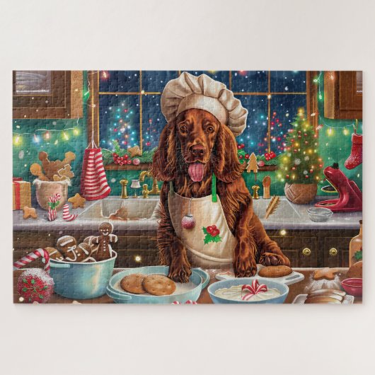 Irish Setter Holiday Baking: feestelijke kerstdage Legpuzzel (Horizontaal)