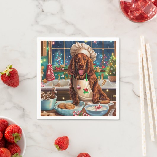 Irish Setter Holiday Baking: feestelijke kerstdage Servet (Insitu)