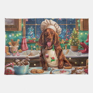 Irish Setter Holiday Baking: feestelijke kerstdage Theedoek