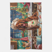 Irish Setter Holiday Baking: feestelijke kerstdage Theedoek (Verticaal)