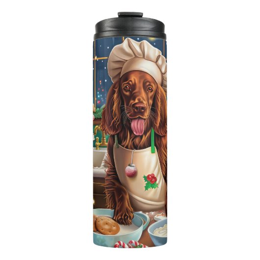 Irish Setter Holiday Baking: feestelijke kerstdage Thermosbeker (Voorkant)