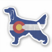 Irish Setter Hondenras Colorado Flag Silhouette Sticker (Voorkant)