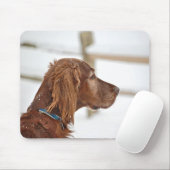 Irish Setter in sneeuw Muismat (Met muis)