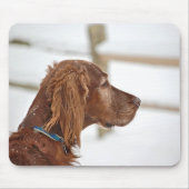 Irish Setter in sneeuw Muismat (Voorkant)