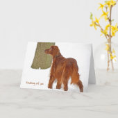 Irish Setter in sneeuwdenken aan jou Kaart (Gele Bloem)