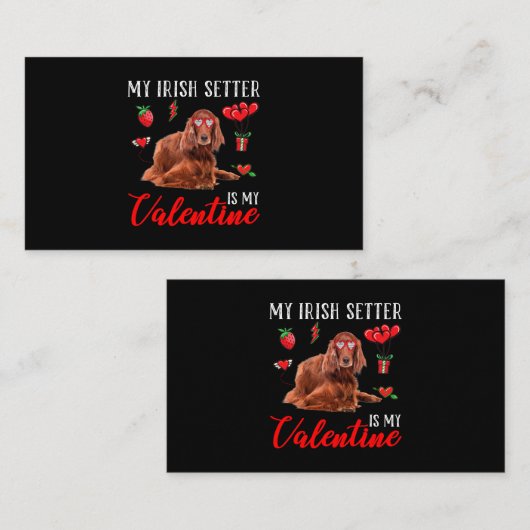 Irish Setter is mijn Valentijn Funny Valentijnsdag Visitekaartje (Voorkant / Achterkant)