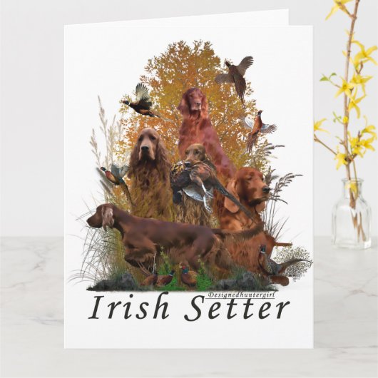 Irish Setter Kaart (Gele Bloem)