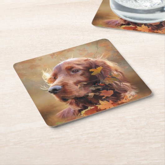 Irish Setter Kartonnen Onderzetters (Schuin)