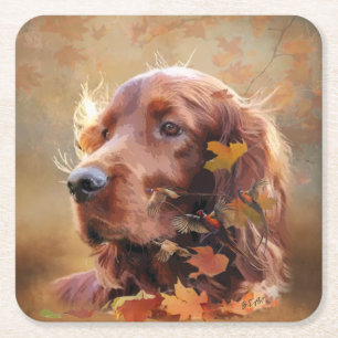 Irish Setter Kartonnen Onderzetters