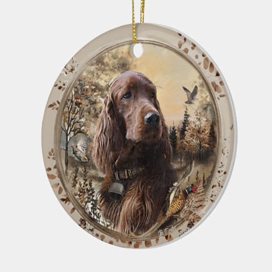  Irish  Setter Keramisch Ornament (Links)
