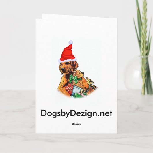 Irish Setter kerstcadeautjes Feestdagen Kaart (Achterkant)