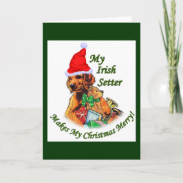 Irish Setter kerstcadeautjes Feestdagen Kaart