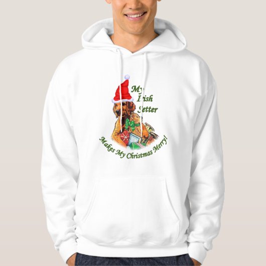 Irish Setter kerstcadeautjes Hoodie (Voorkant)
