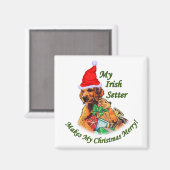 Irish Setter kerstcadeautjes Magneet (Voorkant / Achterkant)