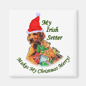 Irish Setter kerstcadeautjes Magneet (Voorkant)