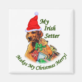 Irish Setter kerstcadeautjes Magneet