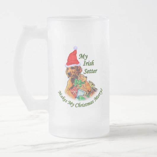 Irish Setter kerstcadeautjes Matglas Bierpul (Links)
