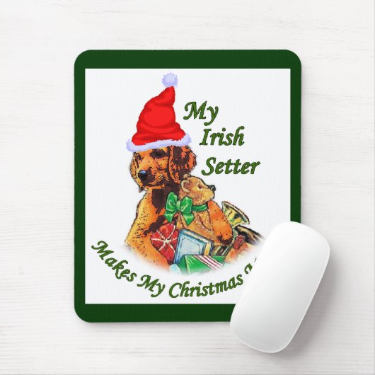 Irish Setter kerstcadeautjes Muismat (Met muis)