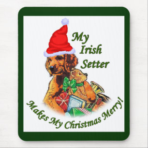 Irish Setter kerstcadeautjes Muismat