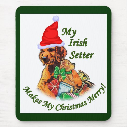 Irish Setter kerstcadeautjes Muismat (Voorkant)