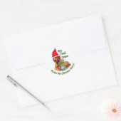 Irish Setter kerstcadeautjes Ronde Sticker (Envelop)
