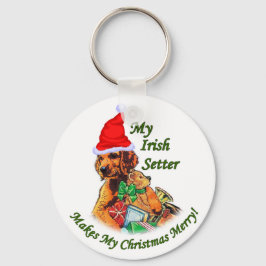 Irish Setter kerstcadeautjes Sleutelhanger