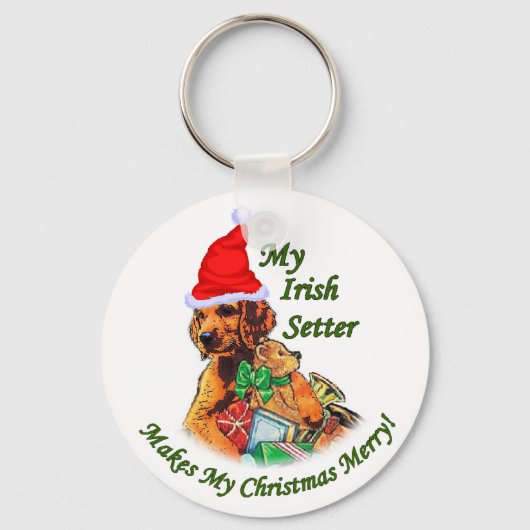 Irish Setter kerstcadeautjes Sleutelhanger (Voorkant)