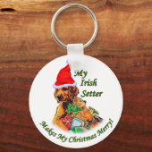 Irish Setter kerstcadeautjes Sleutelhanger (Voorkant)