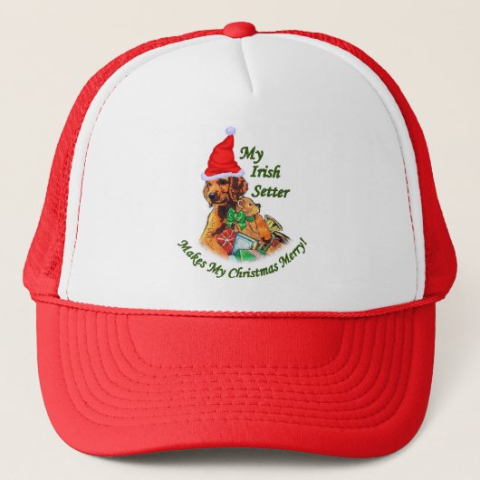 Irish Setter kerstcadeautjes Trucker Pet (Voorkant)