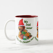 Irish Setter kerstcadeautjes Tweekleurige Koffiemok (Links)